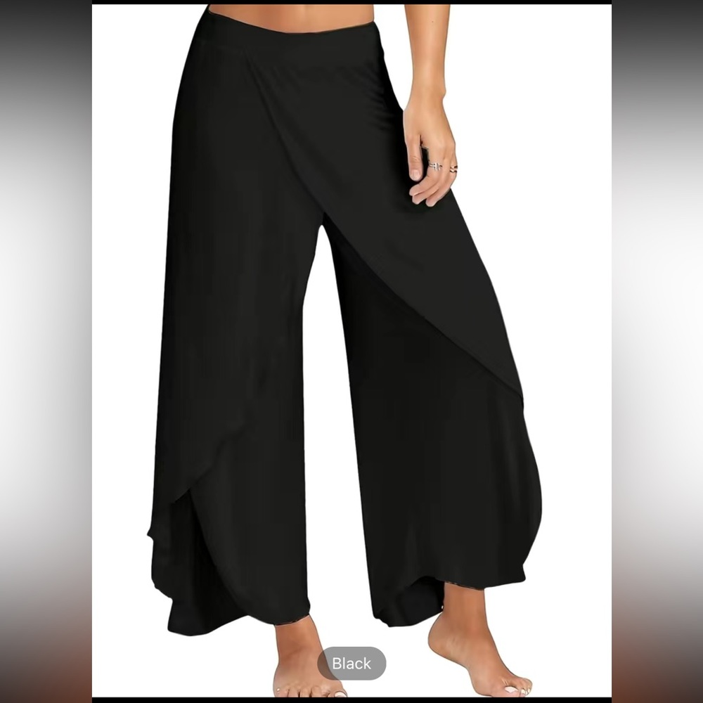 Brand New Women's Plus High Rise Split Loose Wide Leg Pants 4X
